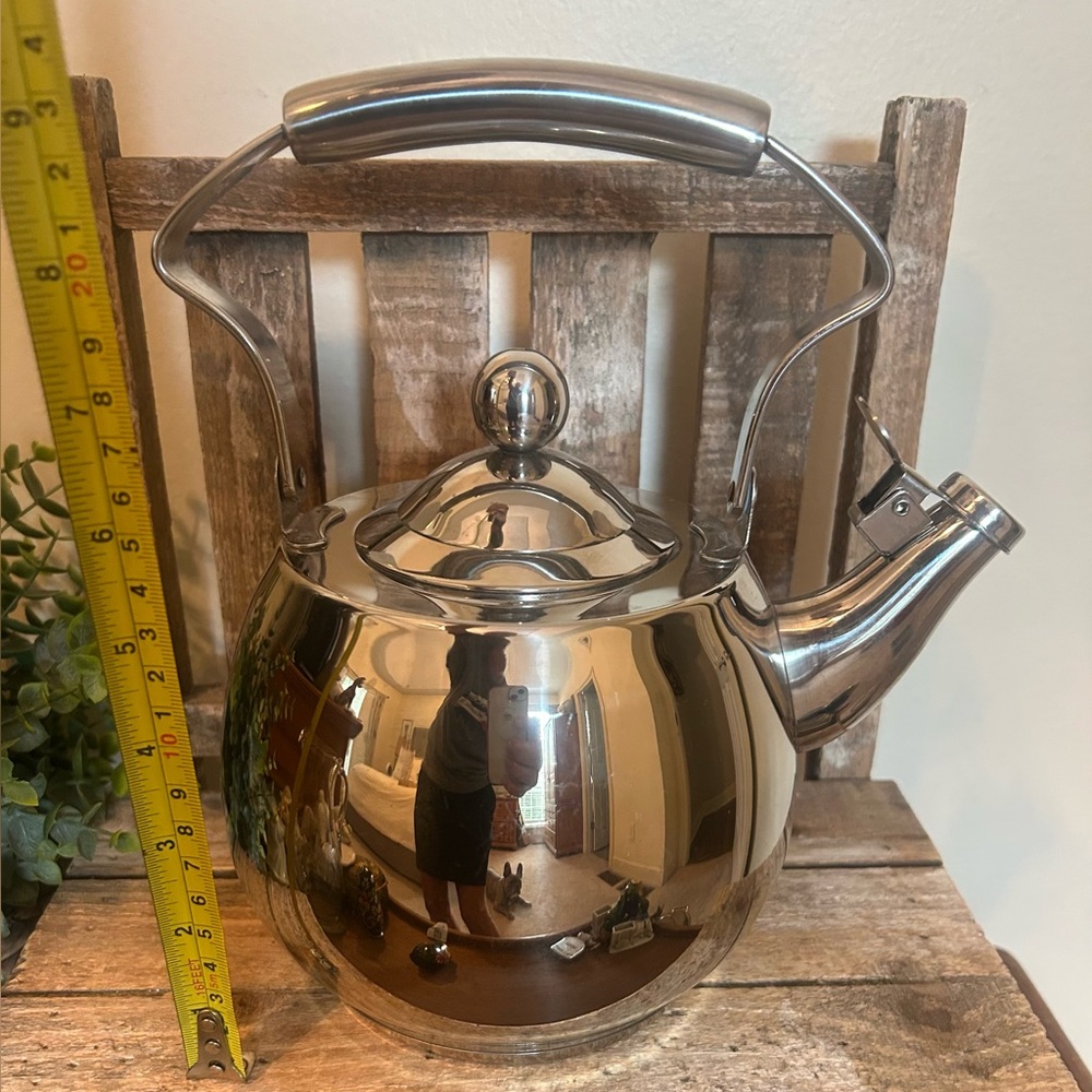Stainless Steel Whistling Teakettle - Polished Silver Finish